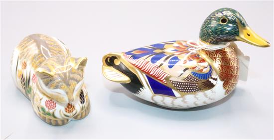 Two Royal Doulton Crown Derby paperweights